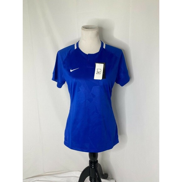 Nike Dri-Fit Women's Shirt Blue Athletic Short Sleeve Soccer Size Medium - Picture 2 of 8